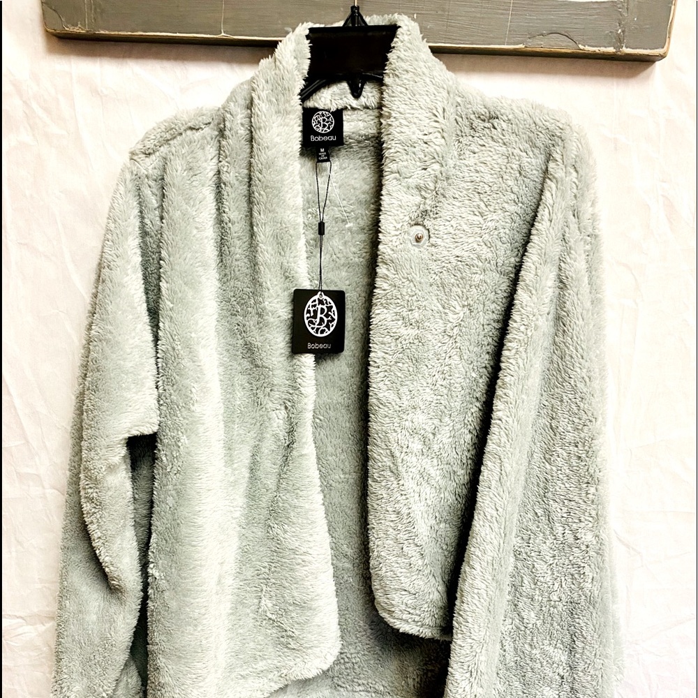 Bobeau Sage Plush Poncho/Shrug Sz M